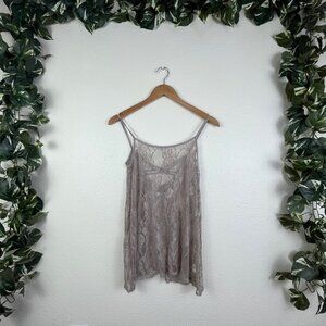 H.I.P. Buckle Sheer Lace Stitched Tank Top Purple Mauve NWT Women’s Size XS